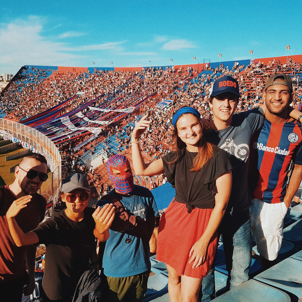 Football fans in stadium in Argentina