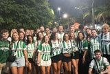 Group of fans posing for a photo before a football match