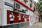 Street mural of River Plate Players