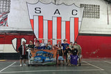 Football asado sudamerica club playing a match