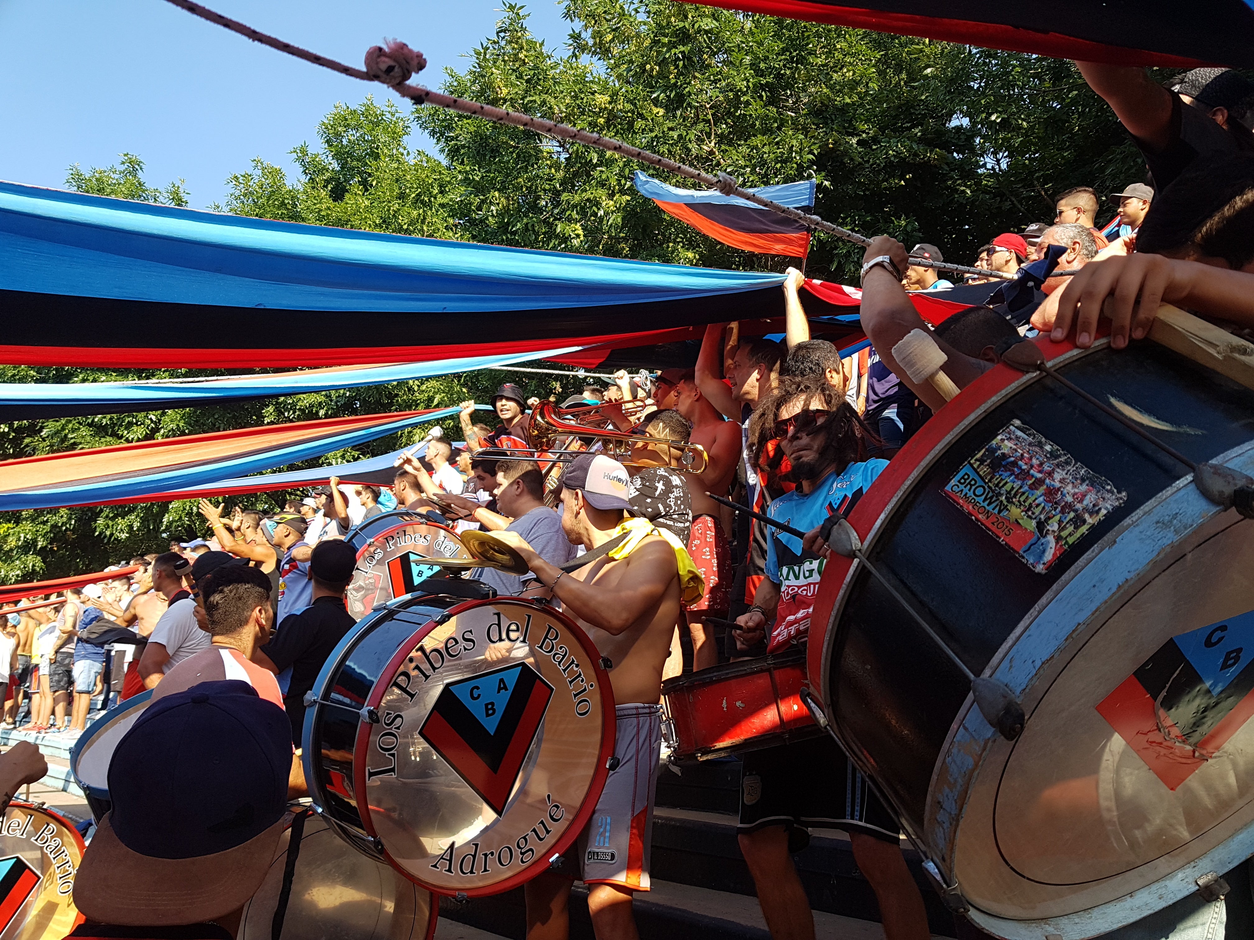 Ascenso football matchday atmosphere at an Argentine lower league stadium